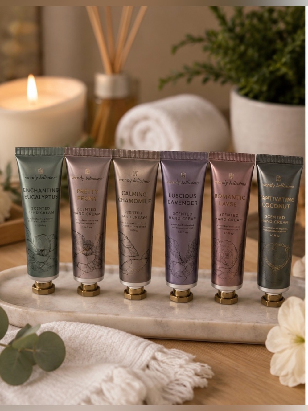 Wendy Bellissimo Hand Cream Set 6pc Travel Size Lotion Gift Set New